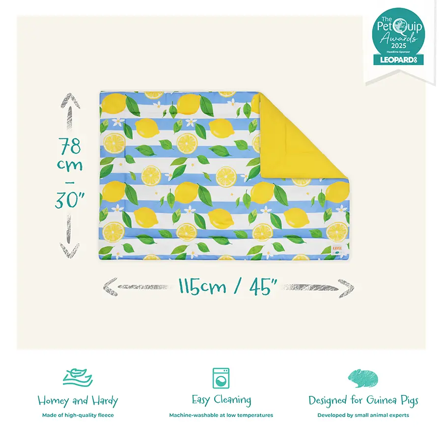 Plush Fleece Liner for Guinea Pigs | Lemon Amalfi Collection - Image 6