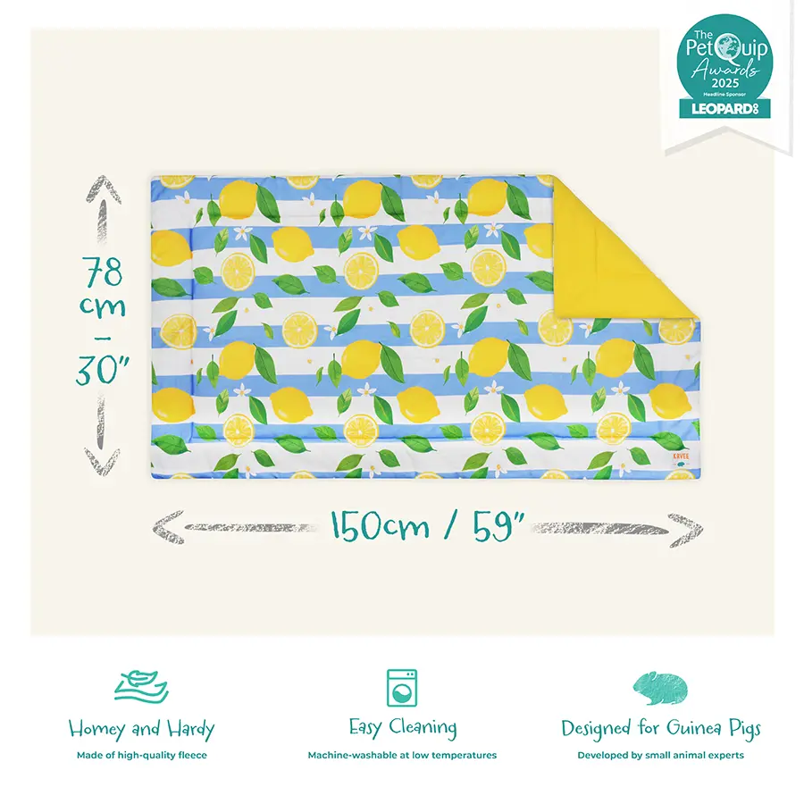 Plush Fleece Liner for Guinea Pigs | Lemon Amalfi Collection - Image 7