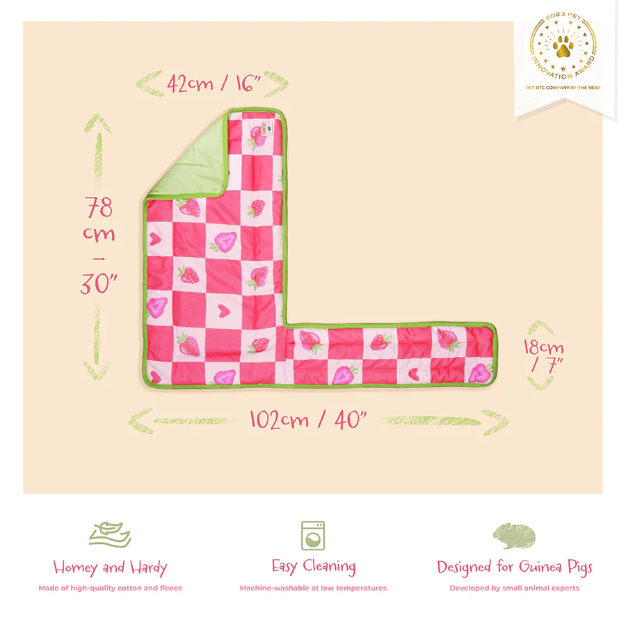 Plush Fleece Liner for Guinea Pigs | Strawberry - Image 8