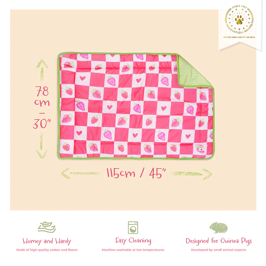 Plush Fleece Liner for Guinea Pigs | Strawberry - Image 5