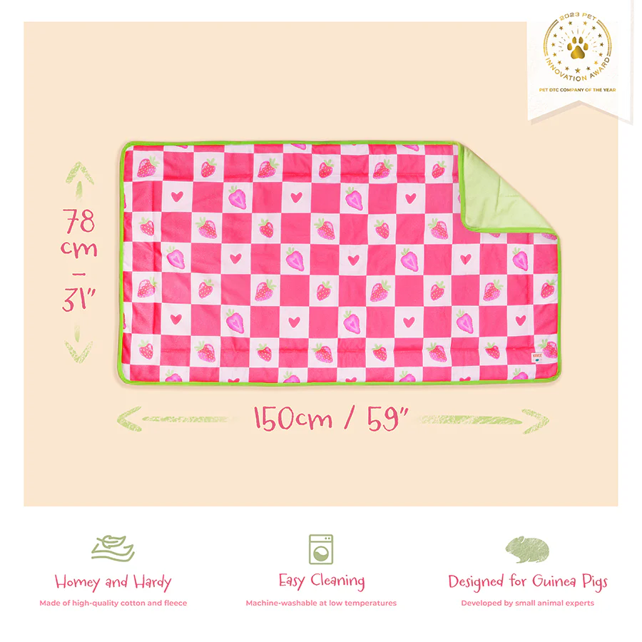 Plush Fleece Liner for Guinea Pigs | Strawberry - Image 6