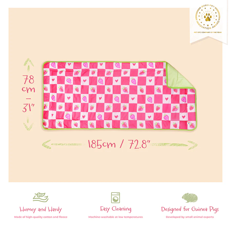 Plush Fleece Liner for Guinea Pigs | Strawberry - Image 7