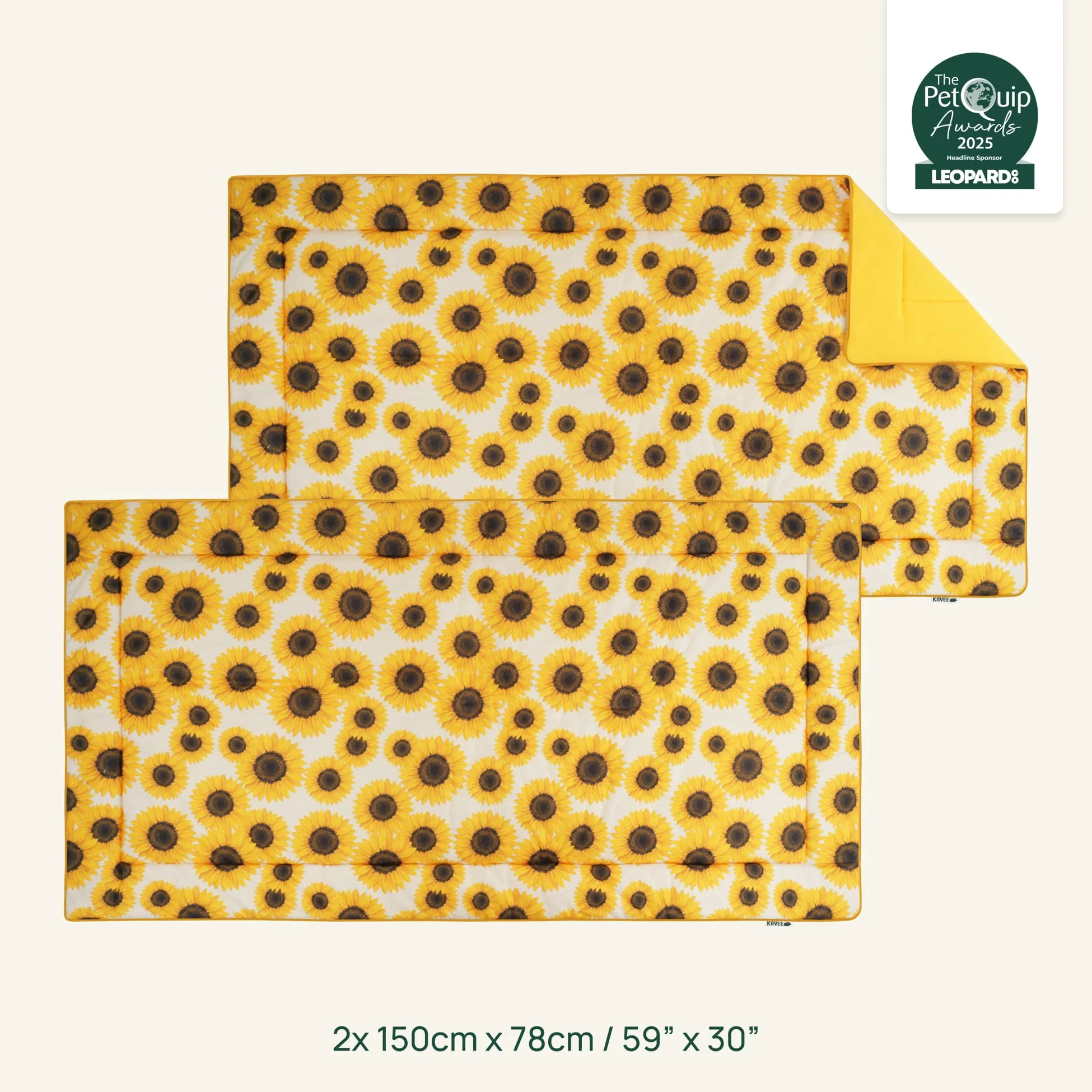 Set of 2 Plush Fleece Liner for Guinea Pigs | Sunflower Collection - Image 4