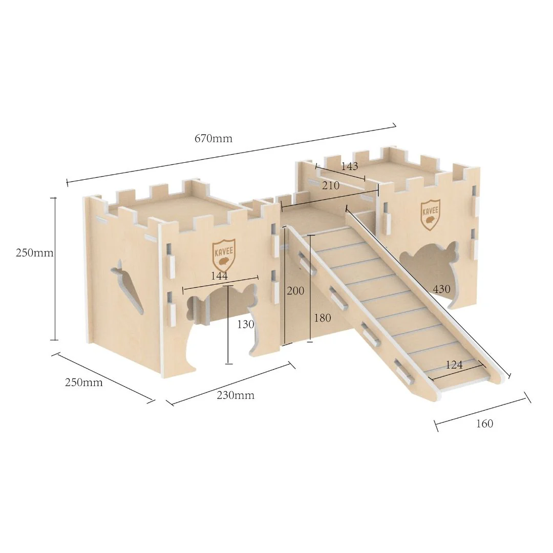 Wooden Castle with Bridge for Courageous Cavies - Image 3